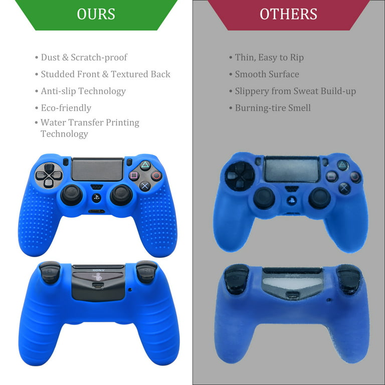 om forladelse Dwelling lukker PS4 Controller Covers - PS4 Silicone Skins for DualShock 4 - PS4  Accessories Anti-slip Cover Case for Sony PlayStation 4, Slim, Pro - 2 Pack  PS4 Controller Skins - 4 Pairs PS4 Grips - Red & Blue - Walmart.com