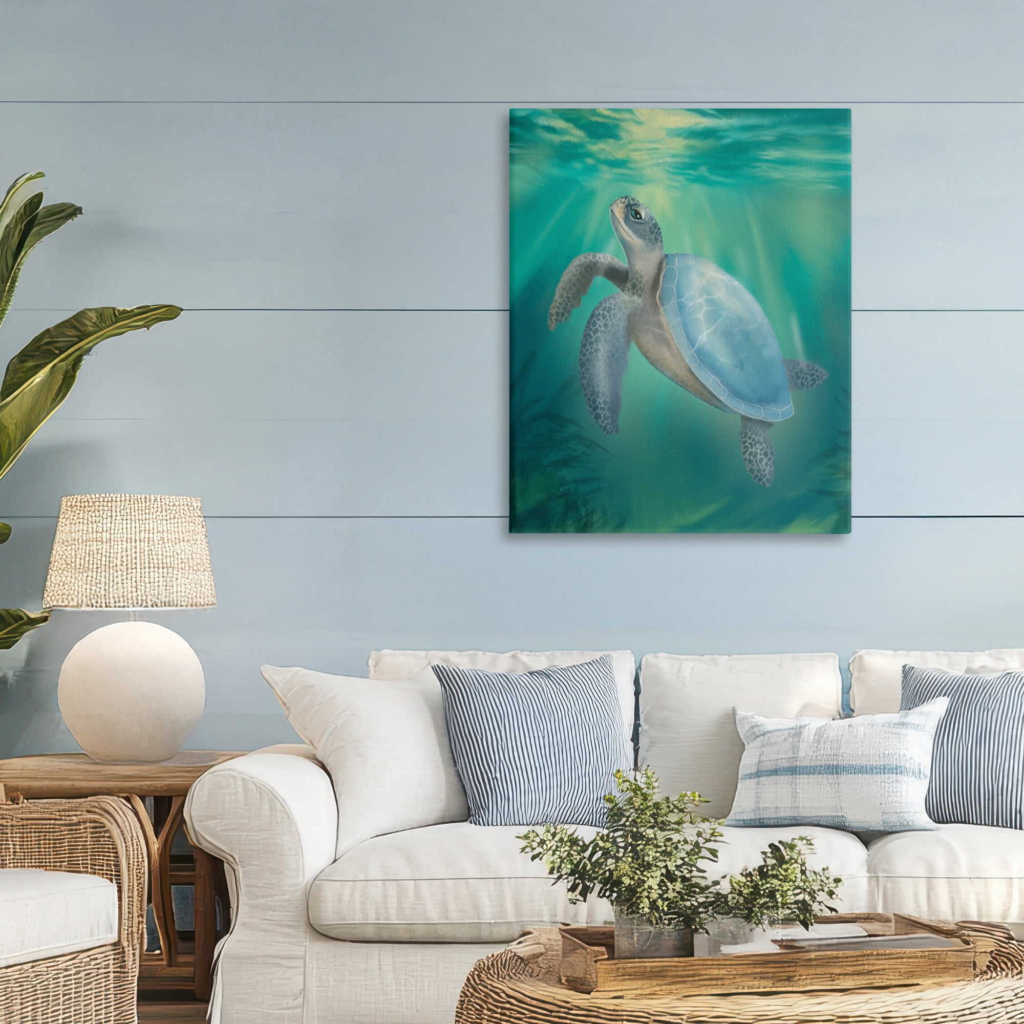 Stupell Industries Coastal Beach Sea Turtle Canvas Wall Art, design by Matthew Piotrowicz