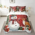 thumbnail image 2 of Manfei Merry Christmas Bedding Comforter Set 7pcs, Cartoon Snowman Full Bedding Set, Xmas Tree Gifts Fitted Sheet Flat Sheet, Lightweight Room Decor, 2 of 8