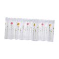 thumbnail image 2 of Cortinas de bolsillo para barra, cortinas cortas, cómodas cortinas de gasa semicortas, cortinas blancas para sala de estar, armario, ventana pequeña, Flor 132cmx46cm Soledad cortina de ventana, 2 of 10