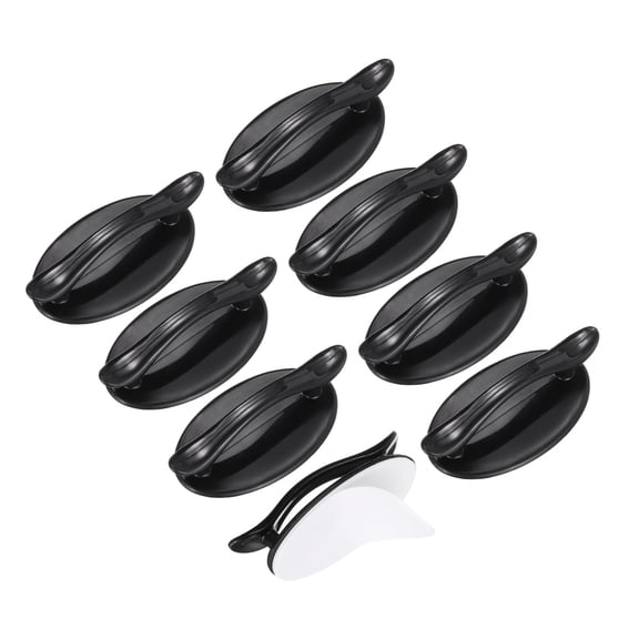Uxcell 8pcs Self-Adhesive Drawer Knobs Plastic Pulls for Dresser Drawers, Black