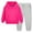 Hot Pink, variant on Boys Girls Sweatsuits Solid Color Casual Long Sleeve Sweatshirts and Long Foot Binding Sweatpants Two-piece Hooded Set for Kids,4-5Years