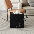 thumbnail image 2 of Gzxs Elegant Black Accent End Table | No Assembly Needed | Faux Marble Square Side Table Small Nightstand for Living Room | 15.75" L x 15.75" W x 15.75" H | Contemporary Home Furniture, 2 of 9