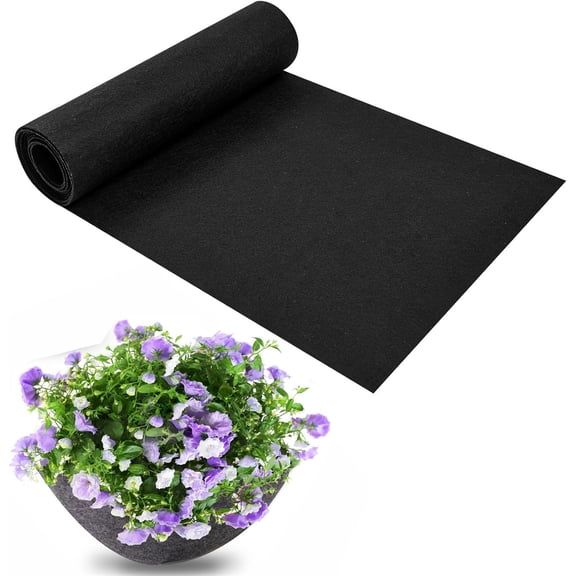 Felt Planter Liner Roll,Bexikou 12x80 Inch Fabric Planter Liner Roll,Non Woven Flower Basket Liners,Replacement Felt Liner Coconut Liners Alternative for Wall Hanging Basket Planter