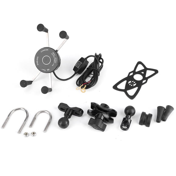 Cargador inalámbrico para motocicleta QC3.0, soporte impermeable para teléfono con interruptor de apagado.