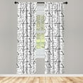 thumbnail image 3 of Ambesonne Geometric Curtains, Monochrome Triangles, Pair of 28"x84", Black White, 3 of 5