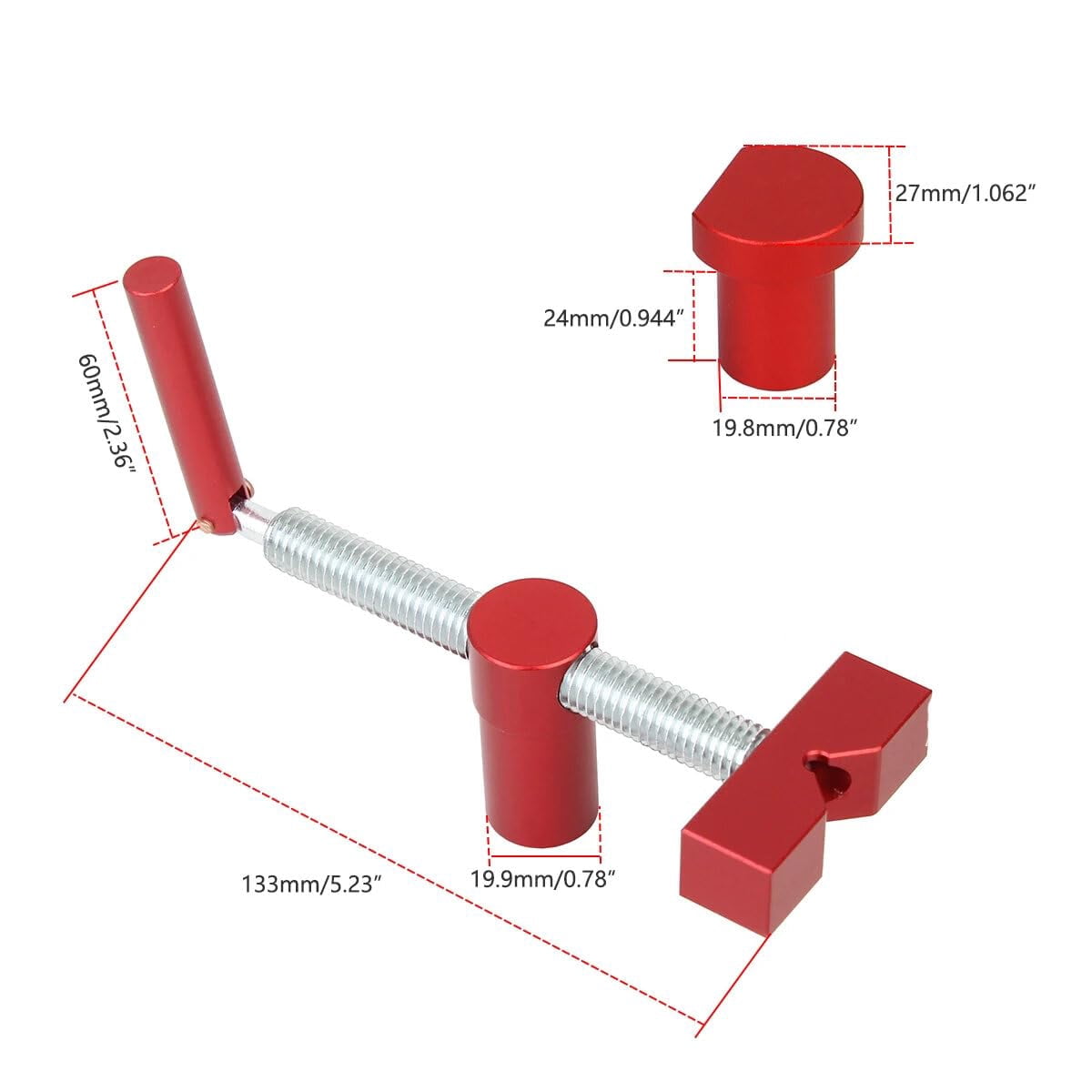 2PCS 20mm MFT Table Workbench Bench Dog Clamps with 4 Bench Dogs Adjustable Workbench Stop