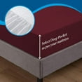 thumbnail image 4 of 600 Thread Count 100% Egyptian Cotton Sleeper Sofa Bed Sheet Set Stripe Twin Size (36" x 72" x 7") with 4 -PCS Fitted Straps Color Burgundy, 4 of 6