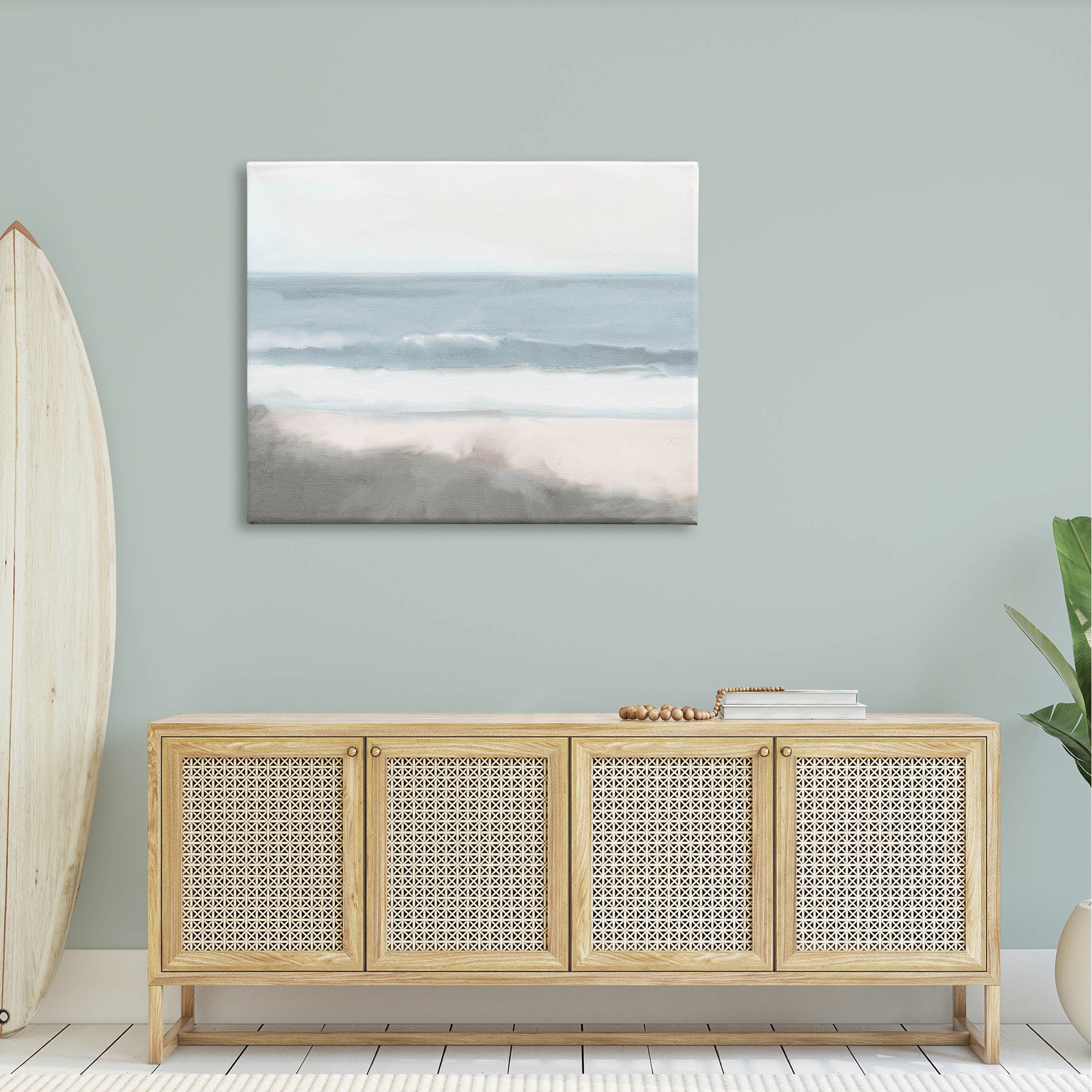 Stupell Industries Rolling Beach Waves Foamy Shoreline Graphic Art Gallery Wrapped Canvas Print Wall Art, Design by Kim Allen