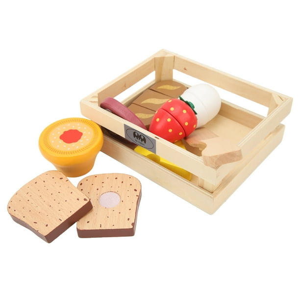 Comida de juego de madera cortar frutas y verduras juego de juguetes de comida desarrollo resbaladizo habilidades de percepción realistas para niños para el hogar ANGGREK Otros
