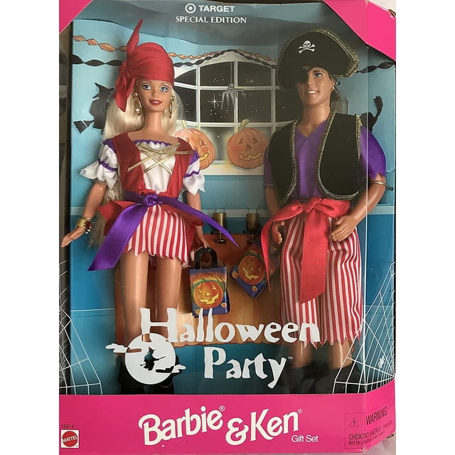 HALLOWEEN PARTY BARBIE & KEN DOLLS Set TARGET Special Edition w Barbie Doll & Ken Doll Dressed as PIRATES (1998) Barbie -