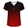 thumbnail image 5 of Ruimatai Women's V-Neck Short Sleeve Blouse Casual Button Down Ombre Print Top Comfortable Summer Fashion T-Shirt, 5 of 6