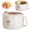 White, variant on HONGLIN Lunch Box for Men Women, 37.2 oz Bento Style Bowl with Foldable Spoon Fork, Leak Proof Food Storage Container for Work Travel, Cream White