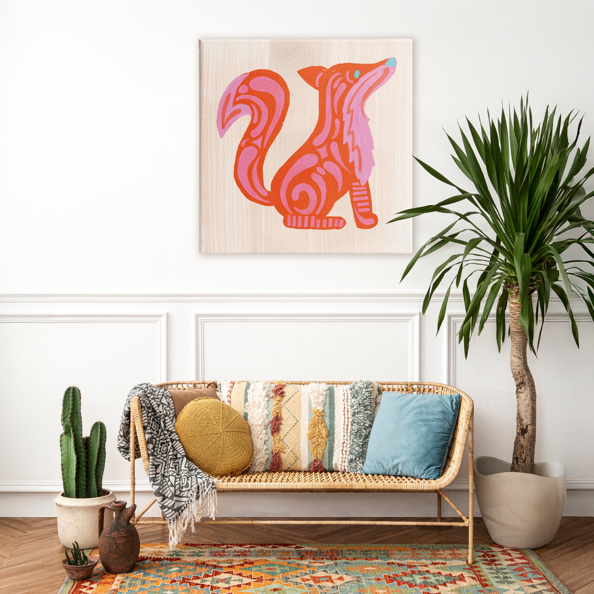 Stupell Industries Whimsical Folk Fox Vibrance Canvas Wall Art, design by The Paper Curator
