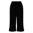 thumbnail image 4 of FRSASU Womens Capri Pants Yoga Capris Summer High Waisted Casual Lounge Cropped Pants with Pockets Black XL(XL), 4 of 6