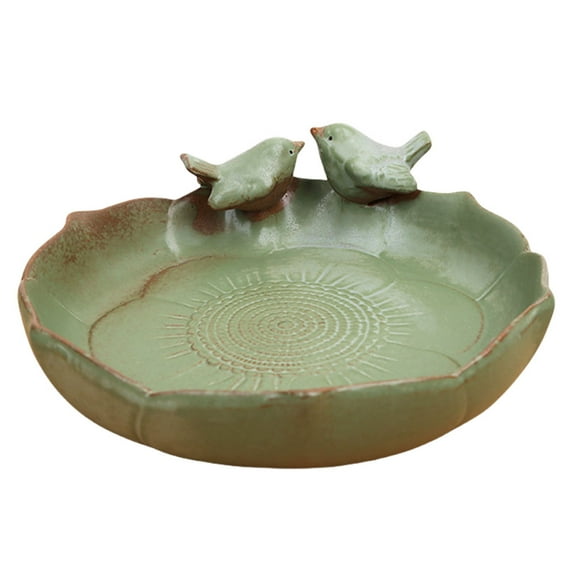 Ceramic Birdbath Bowl Hummingbird Feeder Multifunctional Bird Food Container Hummingbird Watering Container for Outdoor Garden Courtyard