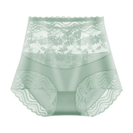 Women s High Waist Briefs  Lace Flower Design  Large Size  Elastic  Abdomen Lift  Buttocks Enhancement  Comfortable Material  For Fitness  Workout  Daily Wear  Clothes Plus Size Women | Green XL