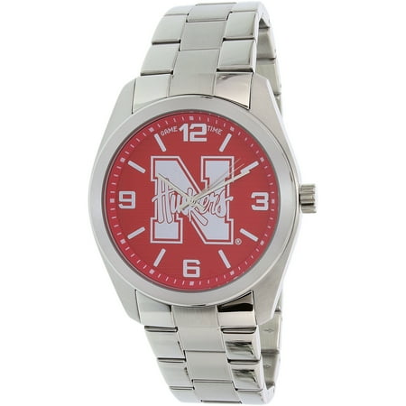 Gametime Men's Elite Nebraska Cornhuskers COL-ELI-NEB Silver Stainless-Steel Quartz Dress Watch