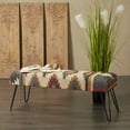 thumbnail image 2 of DecMode Metal Tribal Bench with Metal Hairpin Legs, Multi Colored, 2 of 8