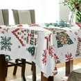 thumbnail image 5 of Yayeee Tablecloths 60" x 120" Rectangle Wrinkle Resistant Party Table Cover, Beige Nordic Christmas House, 5 of 8