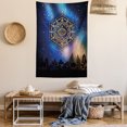 thumbnail image 2 of Sacred Geometry Tapestry, Hexagon Form with the Eye Icon in the Centre on Starry Night Mystic Image, Wall Hanging for Bedroom Living Room Dorm Decor, 60W X 80L Inches, Multicolor, by Ambesonne, 2 of 5