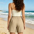 thumbnail image 6 of Women's Elastic Waist Drawstring Casual Straight Leg Shorts, Loose Summer Beach Shorts S, 6 of 7