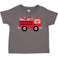 thumbnail image 3 of Inktastic Valentine Fire Truck Heart Bear Boys or Girls Toddler T-Shirt, 3 of 5