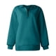 thumbnail image 5 of Sudadera con cremallera de color sólido de manga larga de moda casual para mujer azul marino / 3XL, 5 of 7