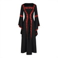 thumbnail image 5 of Qulqfy Medieval Dresses for Women Long Bell Sleeve Maxi Red Cocktail Plus Size Gothic Renaissance Dresses Fall Dresses for Women 2025 4XL, 5 of 6