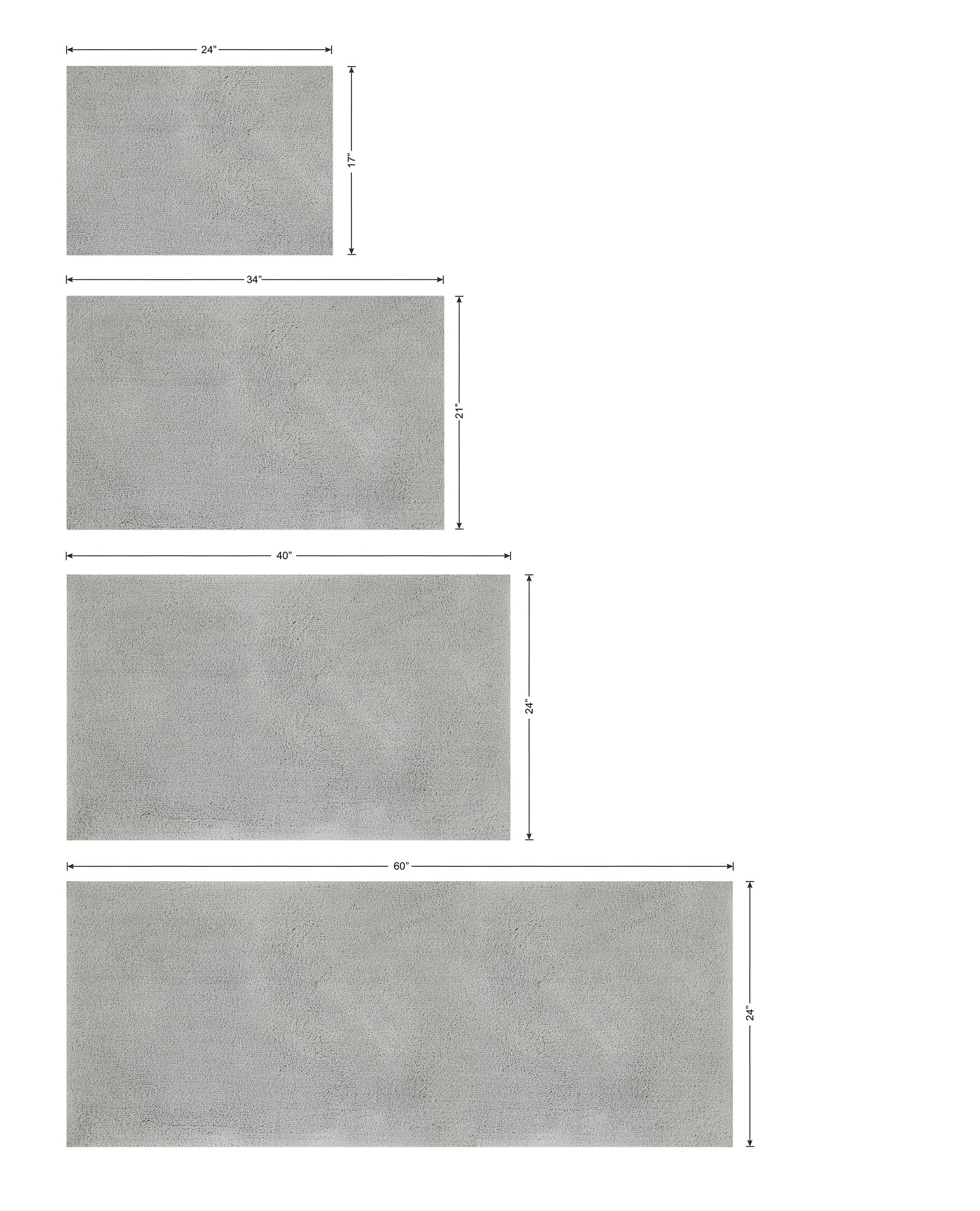Hotel Style Silver Micro-Polyester 24" x 60" Bath Runner, 1 Count
