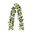 thumbnail image 2 of Guirnalda de Hojas Artificiales con Flores Artificiales y Enredaderas Verdes – 1,8 Metros de Follaje de Plástico para Decoración de Verano, Puerta Principal, Porche, Arco de Boda, Pared y Decoración, 2 of 7