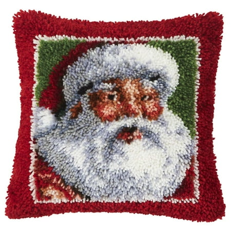 Hook Pillow Kit - Herrschners® Santa Fever Pillow Latch Hook Kit