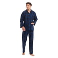 thumbnail image 6 of Apparonia Mens Pajamas Set Cotton Notched Collar Pajamas for Men Long Sleeve Mens Sleepwear with Pockets & Front Fly Midnight Plaid XL, 6 of 7