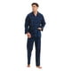 thumbnail image 4 of Apparonia Conjunto de Pijamas para Hombre Pijamas de Algodón con Cuello con Muescas para Hombre Ropa de Dormir de Manga Larga para Hombre con Bolsillos y Fly Frontal a Cuadros de Medianoche L, 4 of 7