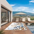 thumbnail image 3 of Orange Blue Botanical Outdoor Rug for Patio/Deck/Porch, Non-Slip Large Area Rug 5 x 7 Ft, Weeping Fall Eucalyptus Leaves Indoor Outdoor Rugs Washable Area Rugs, Reversible Camping Rug Carpet Runner, 3 of 8