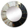 thumbnail image 2 of Designart "Black Pottery In Beige Minimalism" Abstract Spirals Beige Large Round Mirror - Round Office Mirror Wall Decor - Modern Round Printed Mirror - 29" x 29", 2 of 6