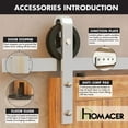 thumbnail image 6 of Homacer Brushed Nickel Sliding Barn Door Hardware Kit, for One/Single Door, 14ft Long Flat Track, Spoke Wheel Design Roller, Heavy Duty, for Interior & Exterior Use, 6 of 7