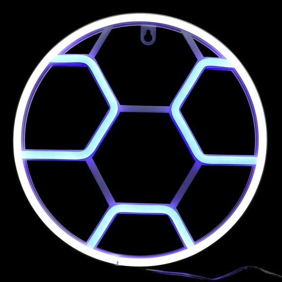 Luxshiny Neon Light LED Sign with White Football Pattern for Aesthetic Room Decor, Perfect for Bedroom and Party, 16.5 Inches