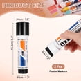 thumbnail image 2 of Uxcell Poster Markers, 2Pcs Large Capacity Permanent Huge Banners Posters Markers Bold Thick Chisel Tip Pen for Painting Drawing on Plastic Glass Wood Fabric Canvas, Black(1.2" Tip Width), 2 of 7
