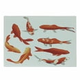 thumbnail image 1 of Koi Fish Cutting Board, Koi Fish Band Chinese Fortune and Power Tranquility Image, Decorative Tempered Glass Cutting and Serving Board, Small Size, Orange White, by Ambesonne, 1 of 1