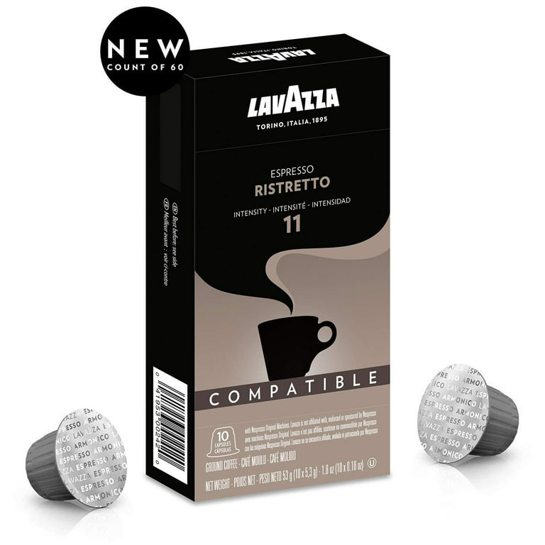 Lavazza Lavazza Ristretto Noble Dark Roast Coffee Capsules Compatible with  Nespresso Original Machines (Pack of 60), Ristretto, 60 Count