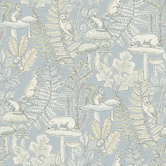 Chesapeake Holt Light Blue Woodland Wallpaper