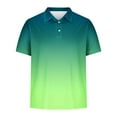 thumbnail image 5 of Eryao Vacation Sale Men's Polo Shirts 2025 Short Sleeve Casual Button Down Polo T Shirt Trendy Gradient Color Slim Fit Lapel Tops,Multicolor,XXXXL, 5 of 6
