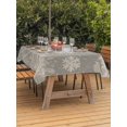 thumbnail image 2 of Outdoor Tablecloth with Umbrella Hole and Zipper, Christmas Snowflakes Rectangle Table Cloth 60x84 Inch Waterproof Tablecloth, Winter Xmas Pine Leaf Grey on Linen Picnic Table Cover for Patio Camping, 2 of 7