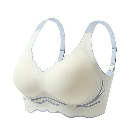 Zshosam Women s Front Close Bra Plus Size Seamless Unlined Bra for Large Bust(Blue XXXXXL)