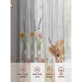 thumbnail image 6 of Summer Floral Sheer Curtains 2 Panels Set Watercolor Farm Cow Farmhouse Sunflower Fence Wood Grain Sheer Window Curtains Light Filtering Rod Pocket Voile Drapes for Bedroom Living Room 52"X72", 6 of 9
