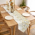 thumbnail image 3 of Flower Yellow Table Runner 48 Inches Long Grey Cherry Blossoms White Background Table Runners for Dining Room Tabletop Dresser Scarf Home Party Banquet Wedding Holiday Decoration, 3 of 9