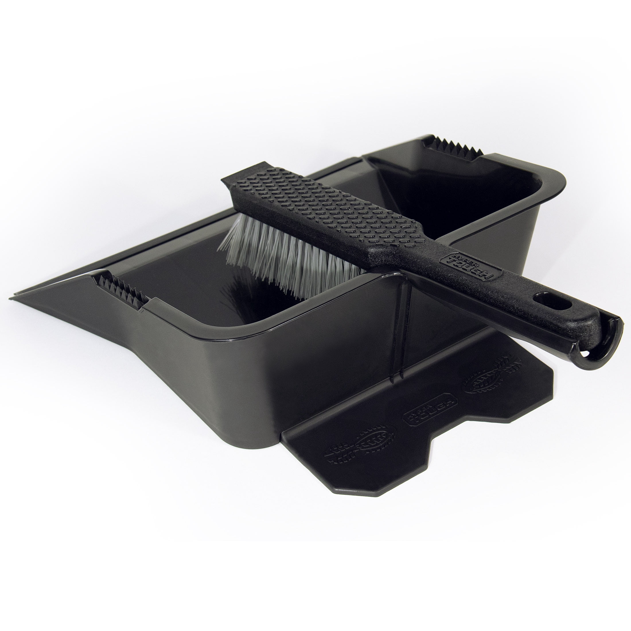 Hyper Tough Dustpan and Bench Brush Set, Black