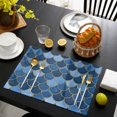 thumbnail image 3 of Blue Fish Scale Placemats Set of 12, Modern Geometric Ombre Abstract Moroccan Placemats for Dining Table, Place Mats for Kitchen Tabletop, Waterproof Wipeable Dining Table Mats Set, 3 of 9