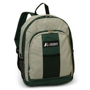 Everest Unisex Backpack with Front and Side Pockets, Green Gray